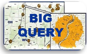 Big Query text with a map on the background